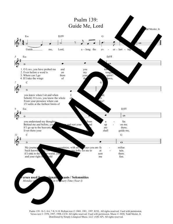 Sample Psalm 139 Guide Me Lord Mesler Lead Sheet1 10