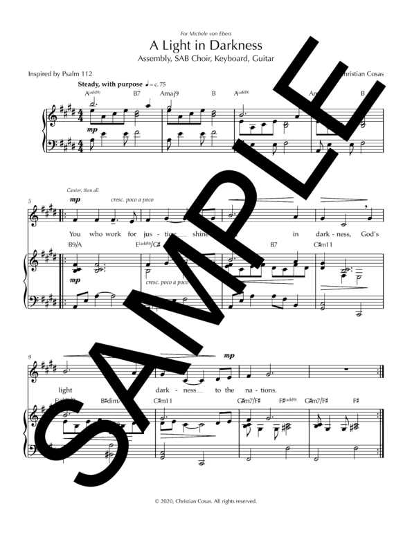 Sample A Light in Darkness Cosas Full Score christian cosas1