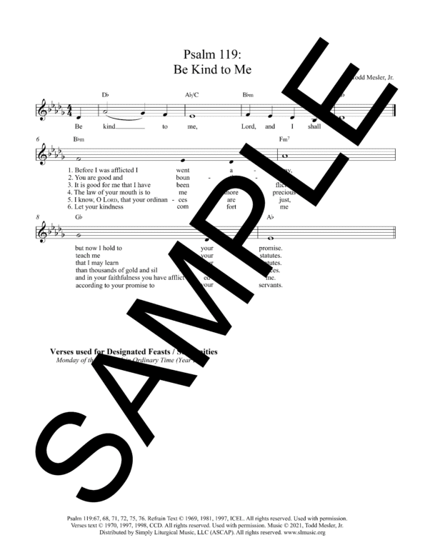 Sample Psalm 119 Be Kind to Me Mesler Lead Sheet1