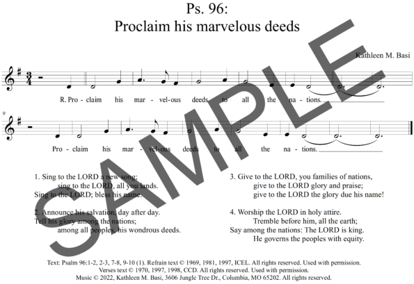 Sample Psalm 96 Proclaim His Marvelous Deeds Basi Assembly1