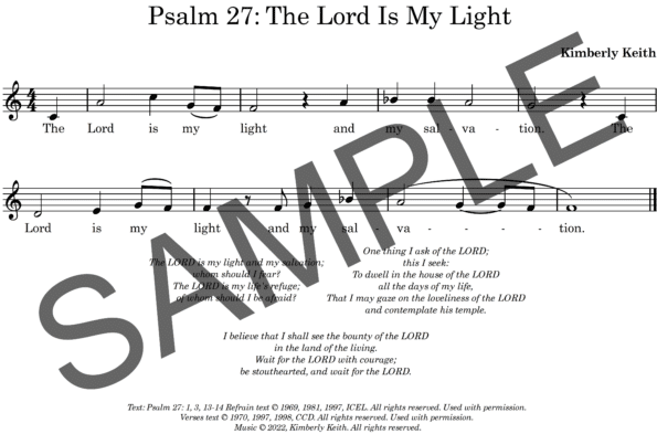 Sample Psalm 27 The Lord is my Light Assembly1