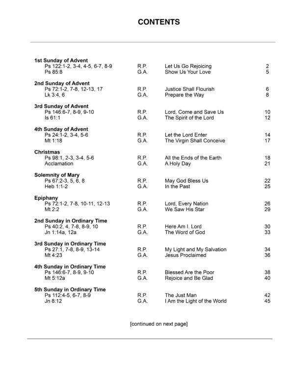 Sample Psalms and Acclamations Rodriguez Christmas Year A6