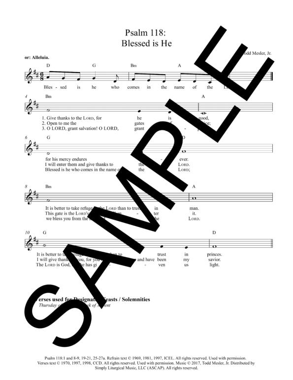 Sample Psalm 118 Blessed is He Mesler Lead Sheet1