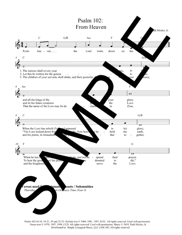 Sample Psalm 102 From Heaven Mesler Lead Sheet1