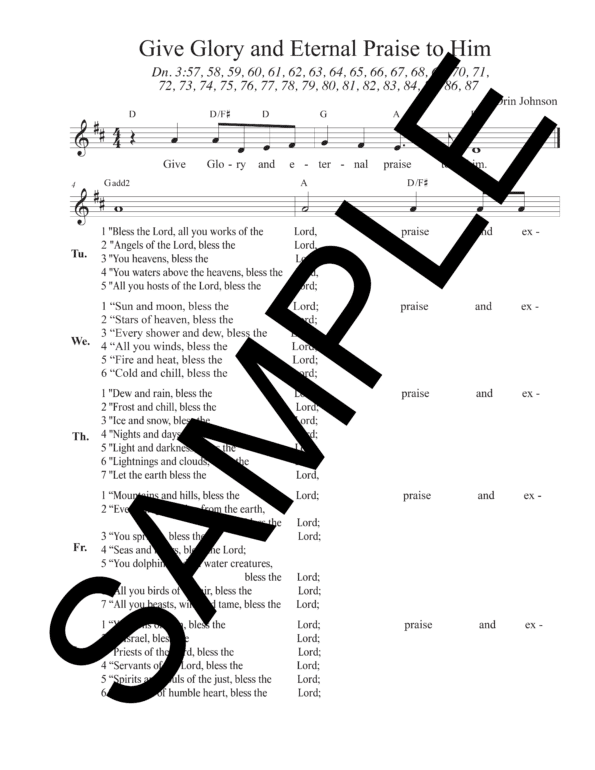 Sample Daniel 3 Give Glory and Eternal Praise to Him Johnson Lead Sheet Orin Johnson1