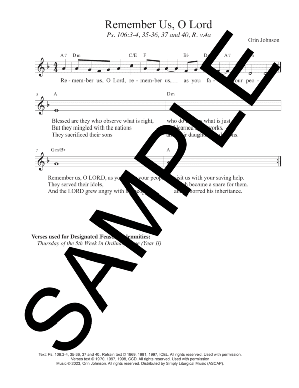 Sample Psalm 106 Remember Us O Lord Johnson Lead Sheet2