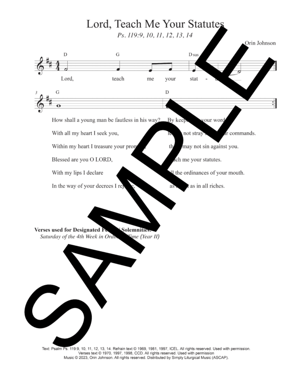 Sample Psalm 119 Lord Teach Me Your Statutes Johnson Lead Sheet Orin Johnson1