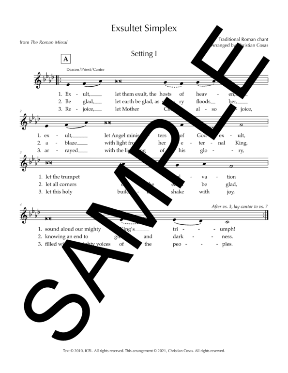 Sample Exsultet Simplex Cosas1