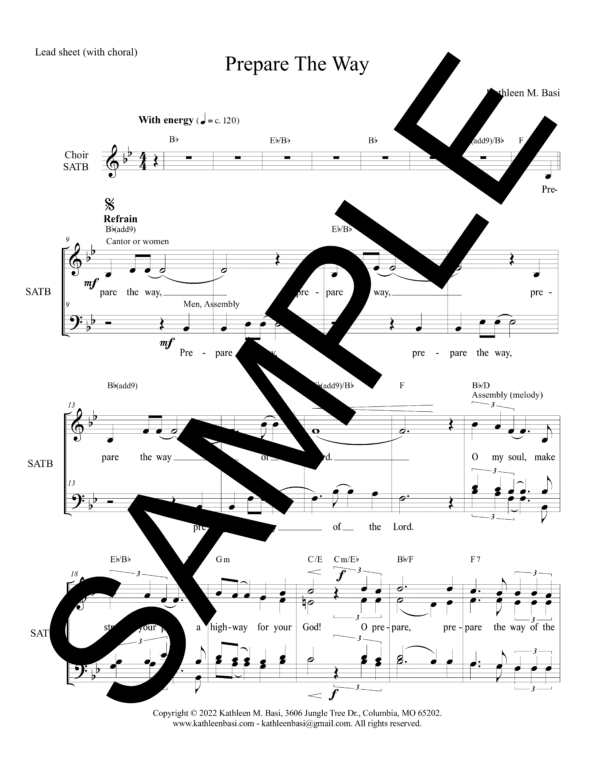 Sample Prepare The Way Basi lead sheet Kathleen M. Basi1